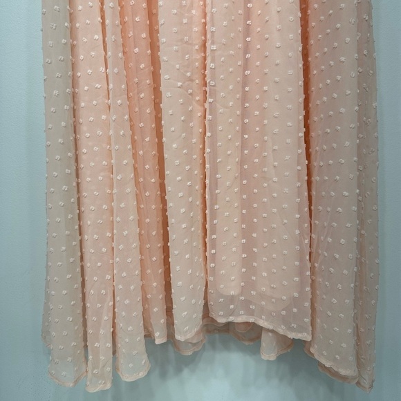 NWT Lulus go my heart true blush swiss dot off shoulder maxi dress size M - Picture 11 of 15